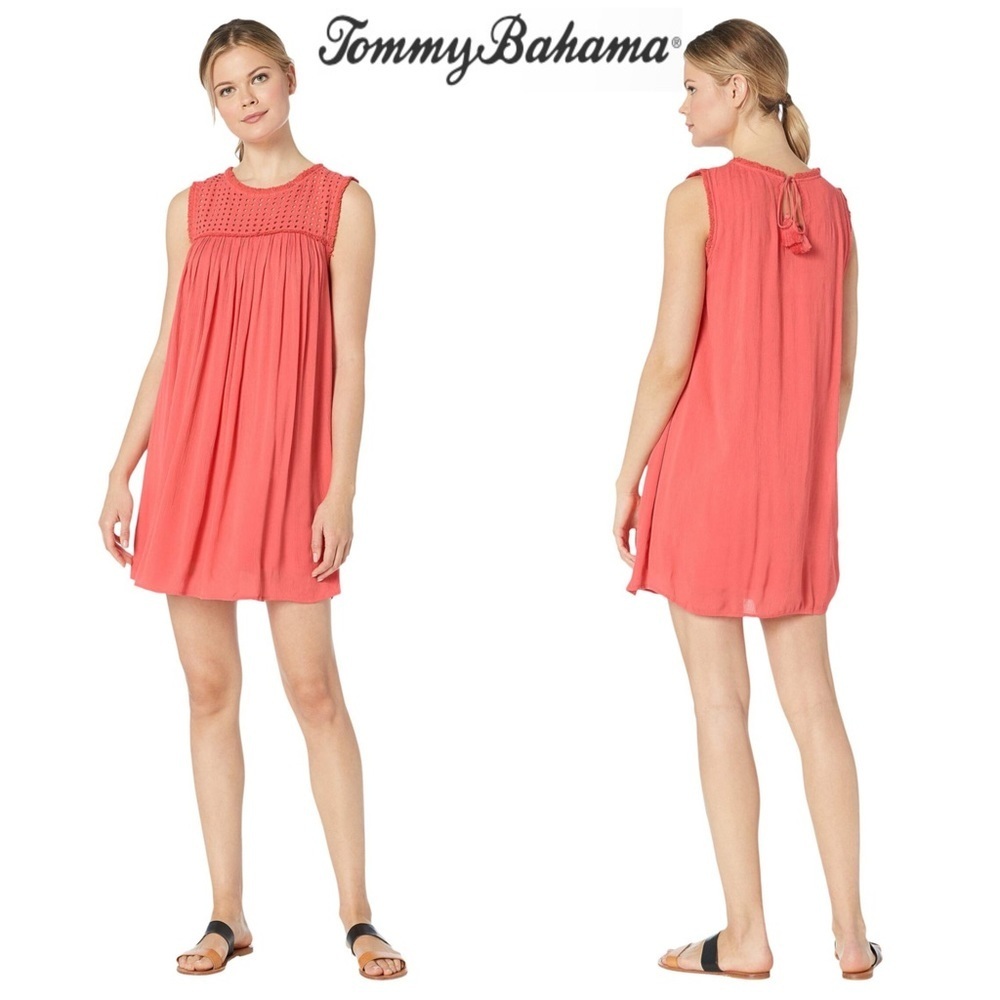 Tommy Bahama | Eyelet And Fringe Detail Dress - Vacation - Beachy - Boho